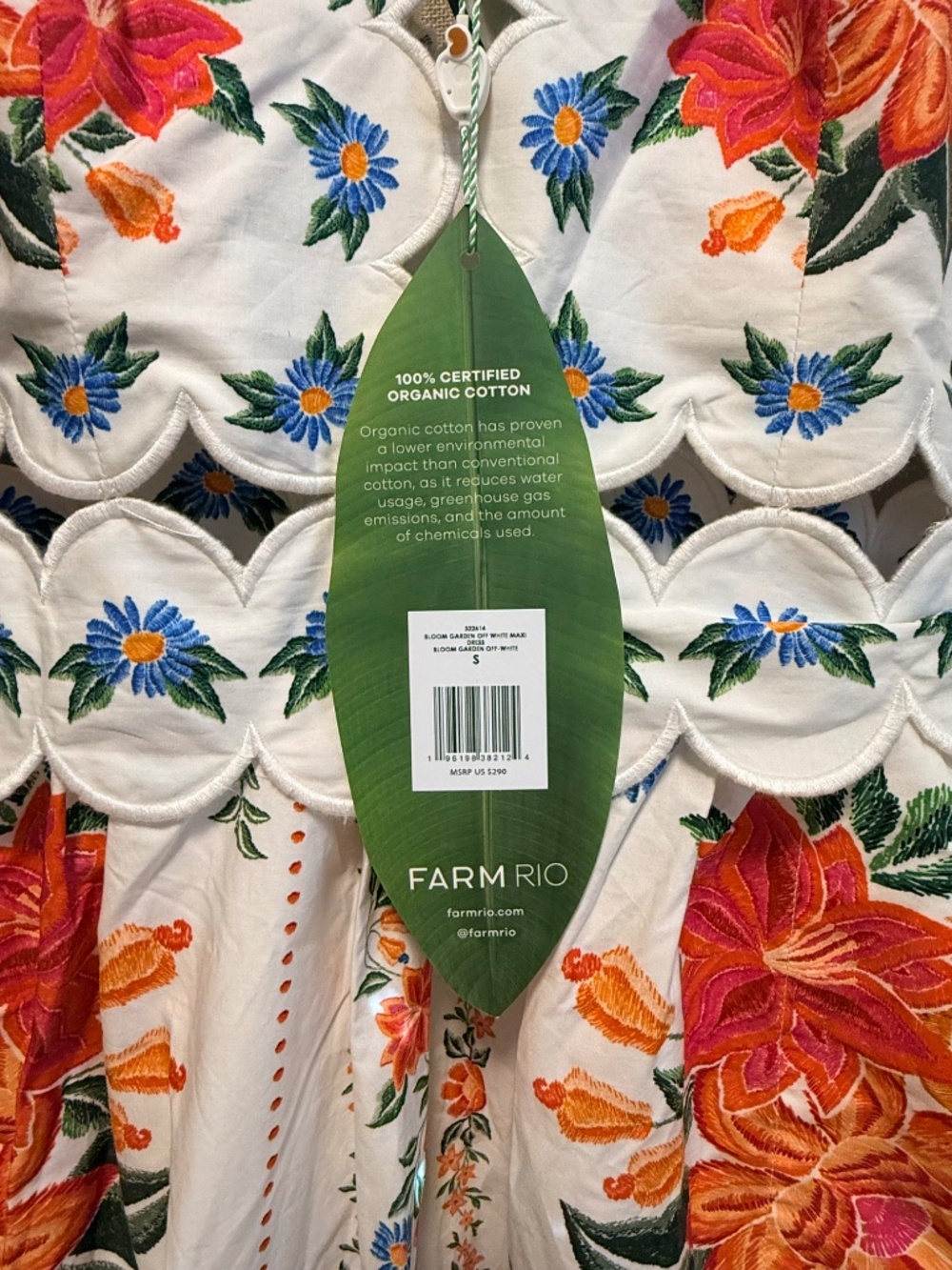 Farm Rio Off-White Bloom Garden Maxi Dress Size Small - Picture 2 of 3